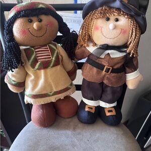 Rare Thanksgiving, Pilgrim and Native American Figures.